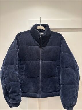 Everlane Navy Corduroy Puffer Jacket